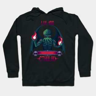 Pixelated Peril: Confronting the Retro Game's Cthulhu Boss Hoodie